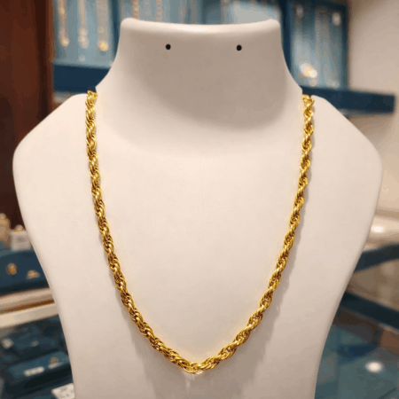 Classic Twist Design Gold Chain for Men